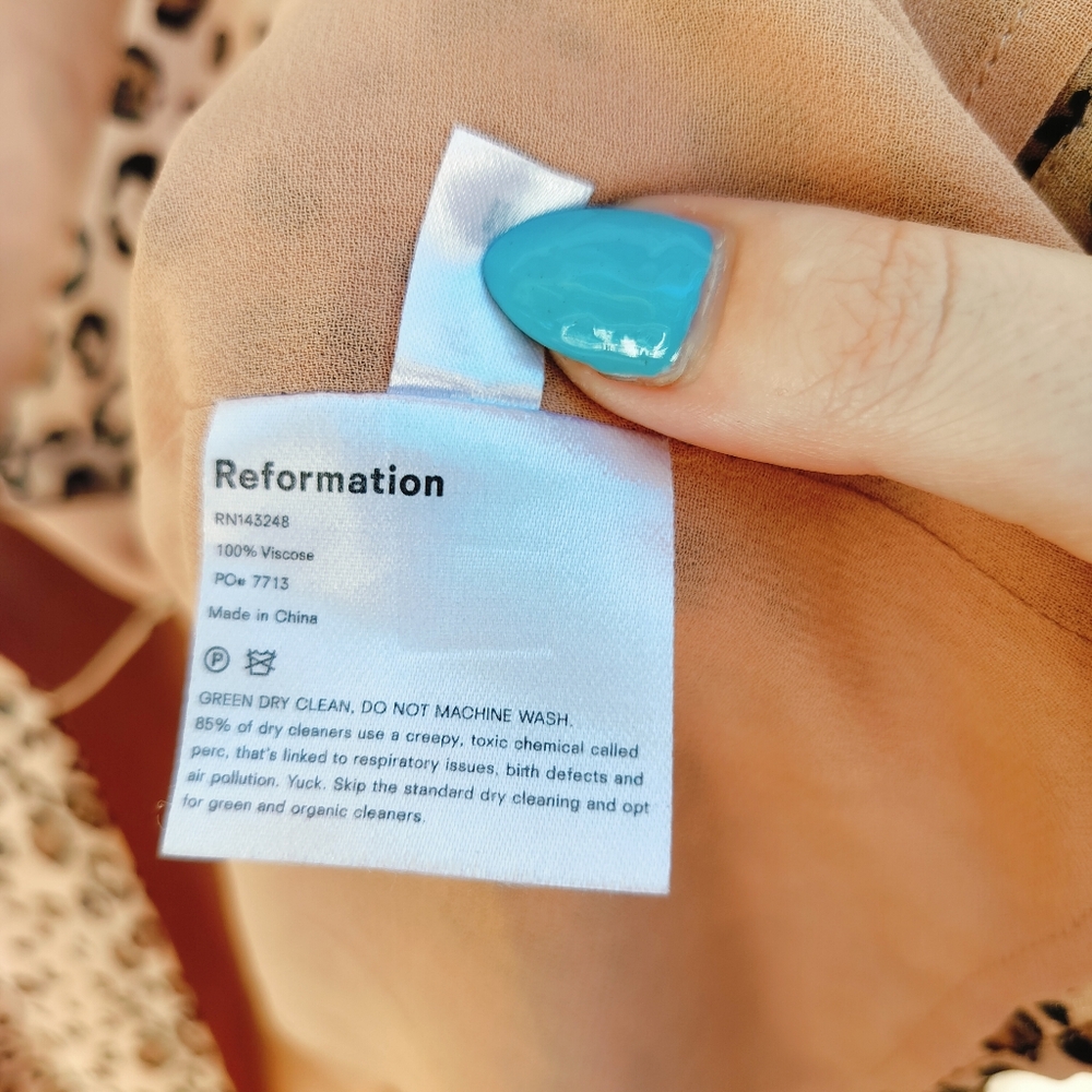 Reformation Anchorage Leopard Mini Wrap Dress Animal Print Lightweight Aline - Picture 8 of 9